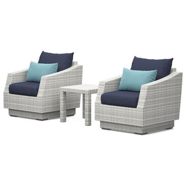 RST Brands Cannes 3-Piece Wicker Patio Club Chair Set in Blue, , large