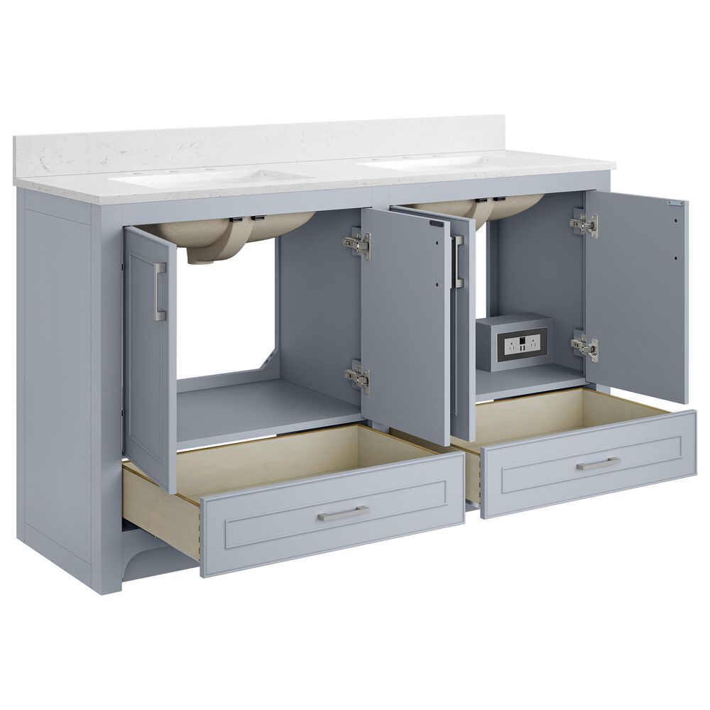 37B Lucerne 60" Double Bathroom Vanity in Soft Blue with Marble Top and Backsplash, , large