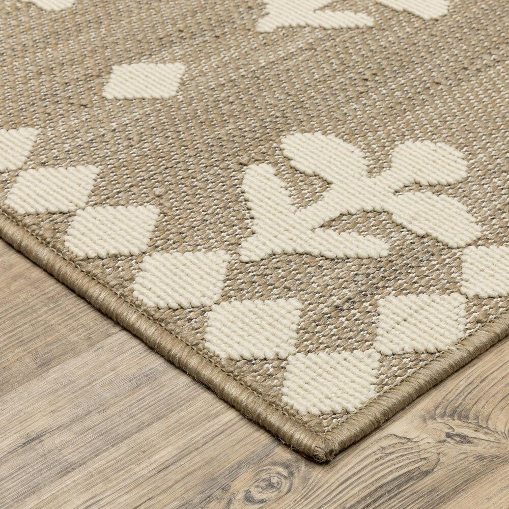 ROW by Oriental Weavers Zarina Floral Beige and Ivory 3'3" x 5' Indoor/Outdoor Area Rug, , large