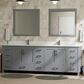Lexora Home Jacques 84" Double Bathroom Vanity in Dark Grey with 2 cm White Quartz Top and Rectangular Sinks, , large