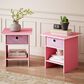 HOMLUX 1-Drawer Modern Nightstand with Open Shelf in Pink (Set of 2), , large