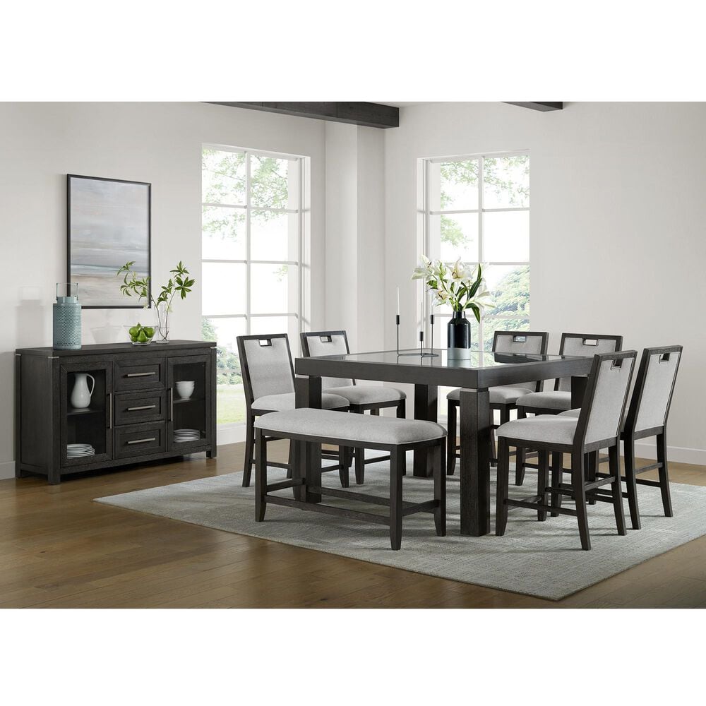 Mayberry Hill Elodie 6-Piece Square Dining Set in Charcoal, , large