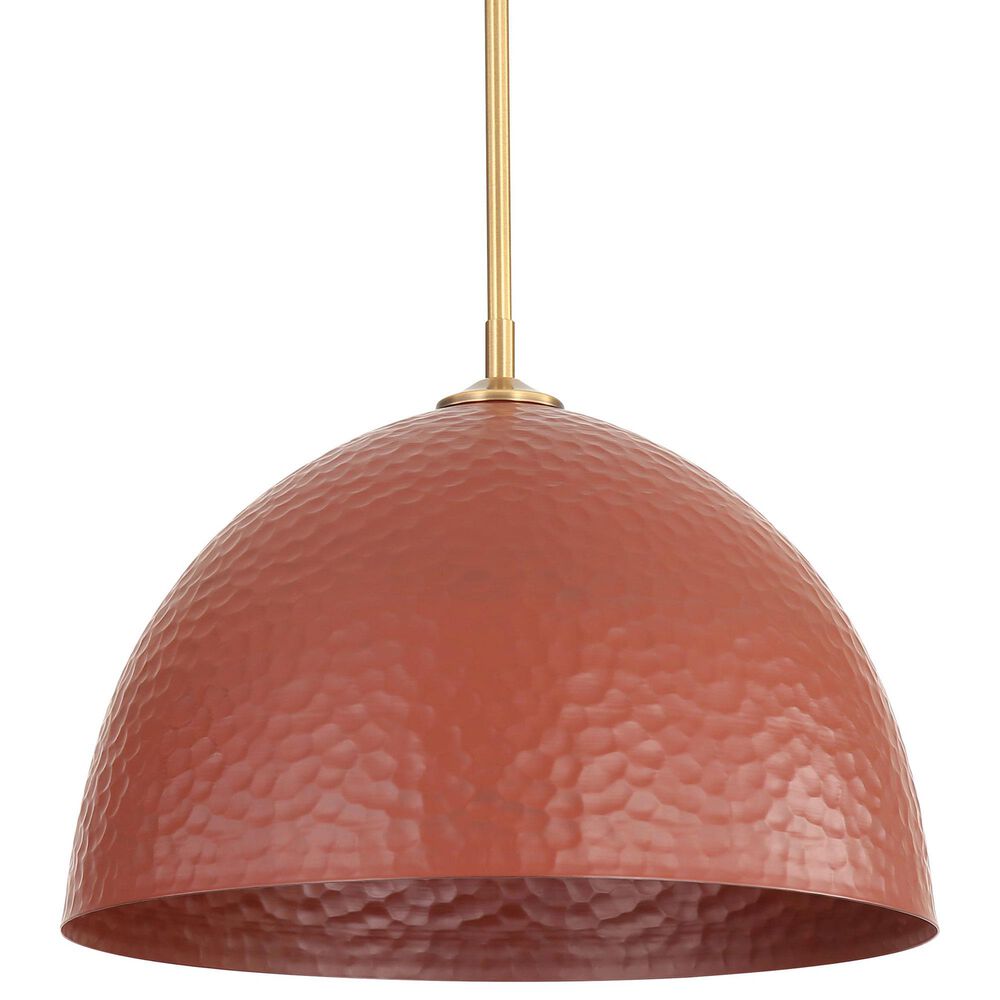 Golden Lighting Shepard 1-Light Pendant with Russet Clay Shade in Modern Brass, , large