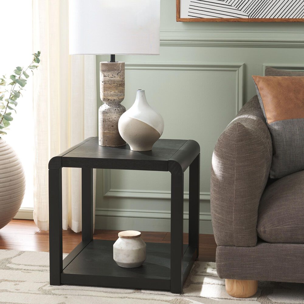 Safavieh Omara 2-Tier Side Table in Black, , large