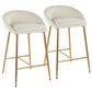Lumisource Matisse Counter Stool with Cream Cushion in Gold (Set of 2), , large