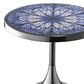 Furniture of America Gleam Round End Table in Black Nickel and Radiating Blue, , large