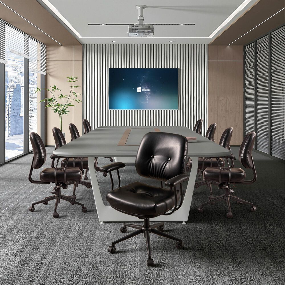 HOMLUX Executive Office Chair with PU Fabric Cushion in Black, , large