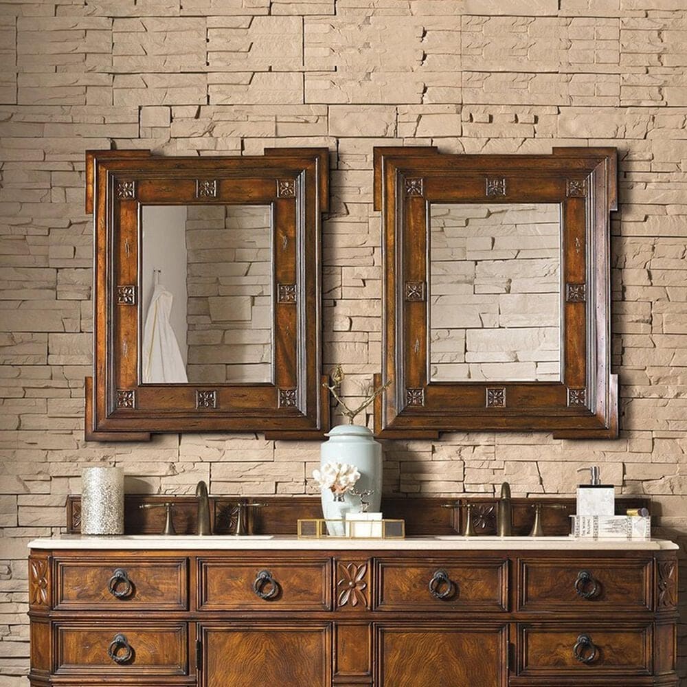 James Martin Regent 30" Mirror in English Burl, , large