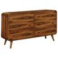 Pacific Landing Robyn 6 Drawer Dresser and Mirror in Dark Walnut, , large