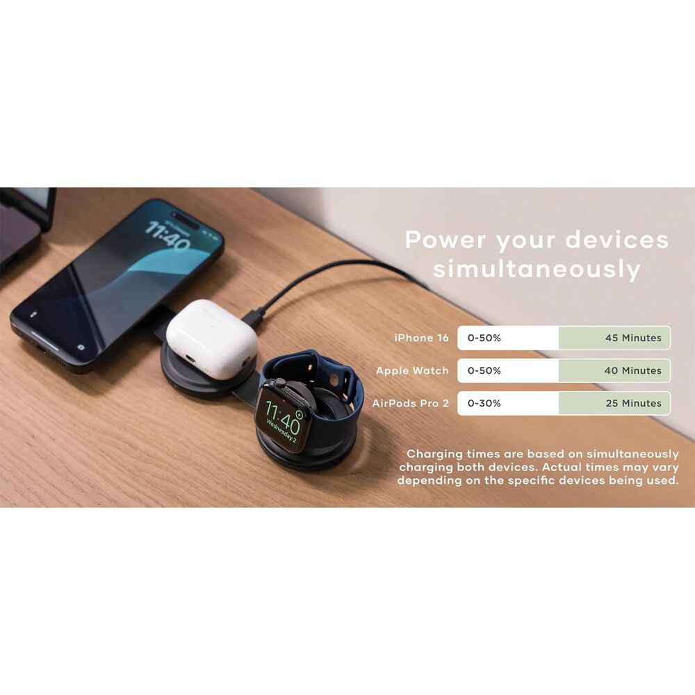 Satechi OntheGo 3-in-1 Wireless Charger in Black, , large