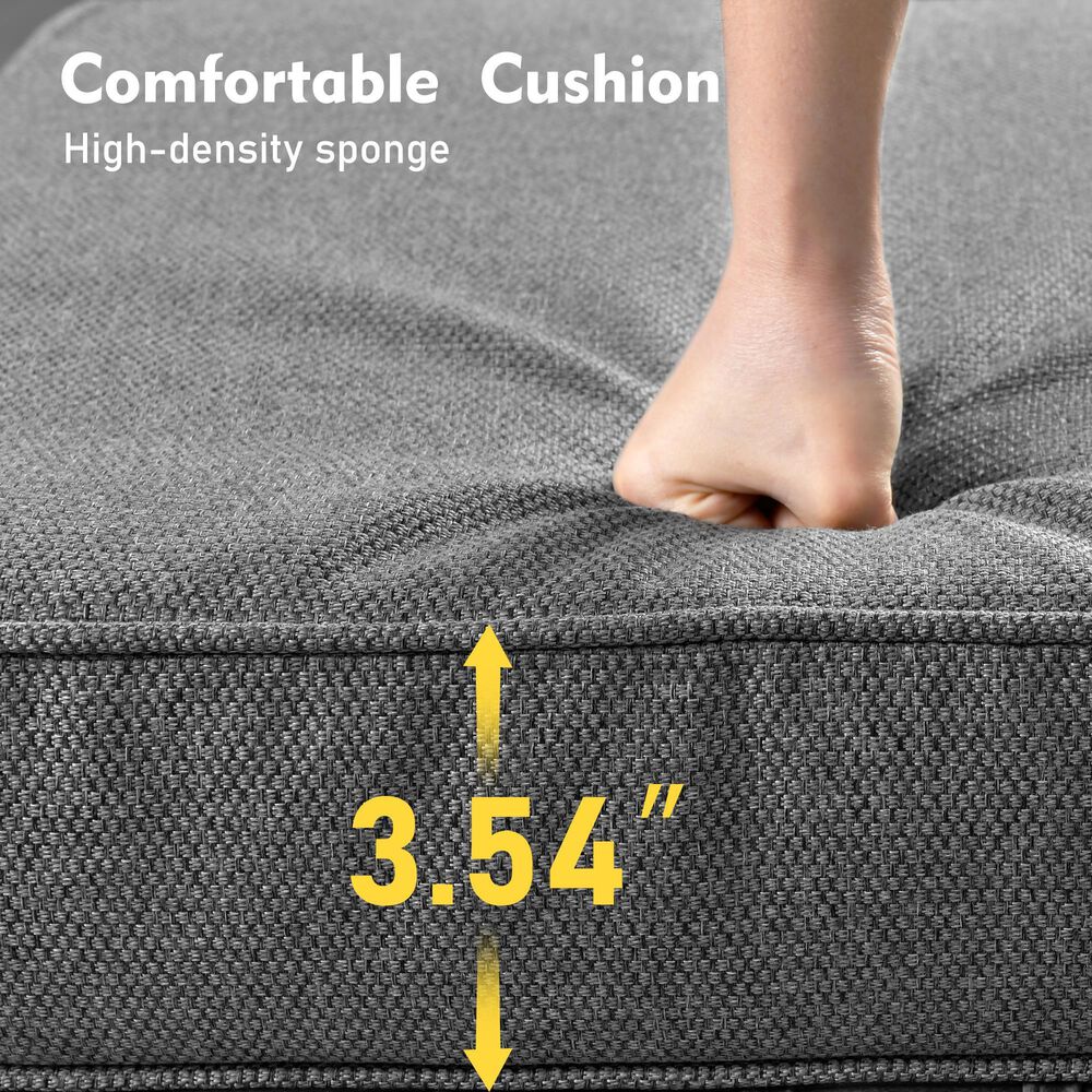 HOMLUX 5-Piece Patio Conversation Set with Two Ottomans in Dark Gray, , large