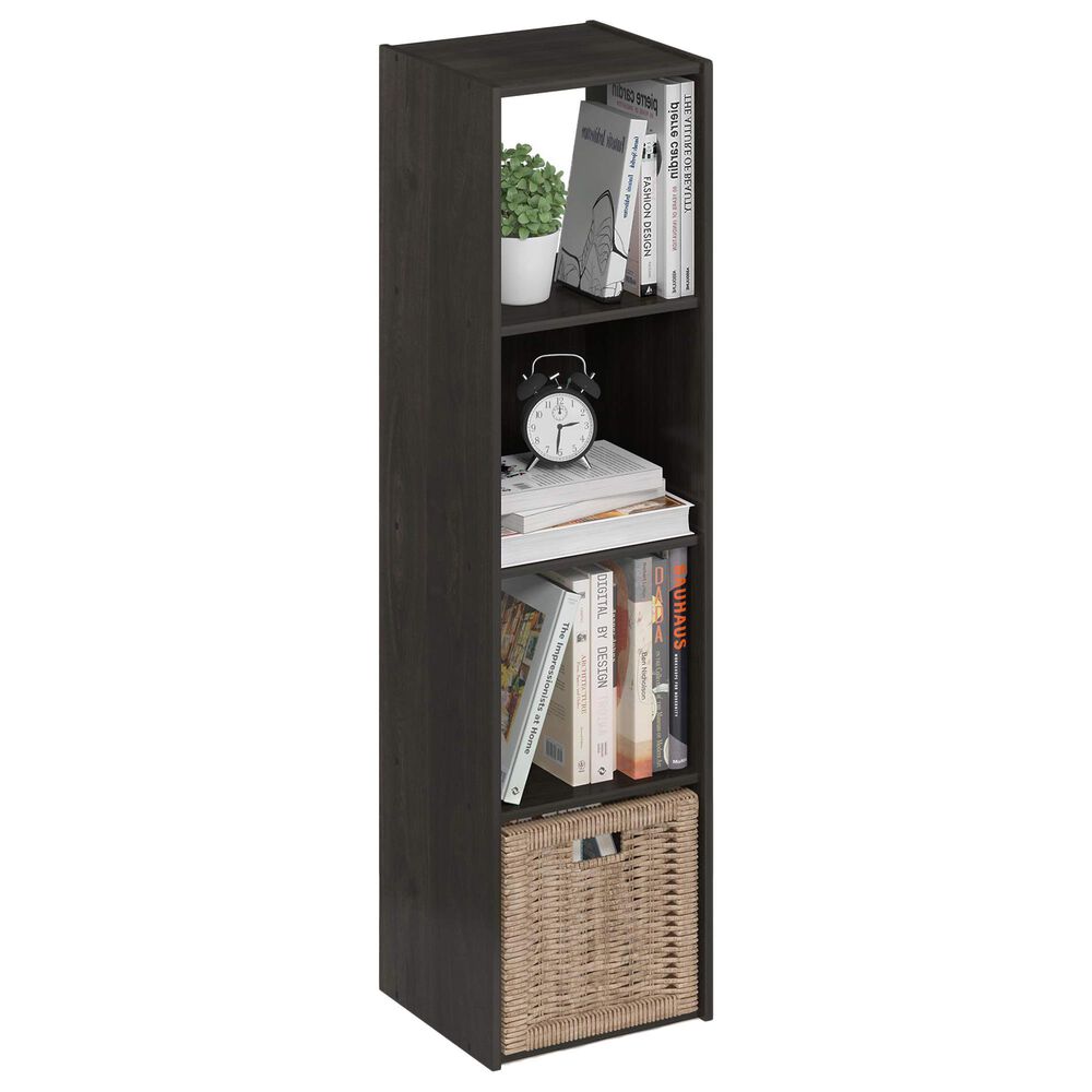 HOMLUX 4-Cube Cubic Shelf Storage Bookcase in Espresso, , large