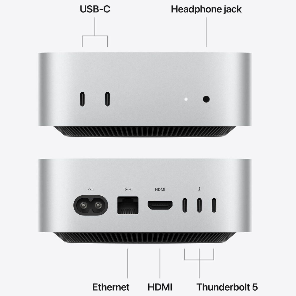 Apple Mac Mini | Apple M5 Pro Chip - 15-core CPU and 16-core GPU - 24GB RAM - 2.5 Gigabit Ethernet -1T SSD in Silver, , large