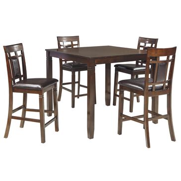 Signature Design by Ashley Bennox 5-Piece Counter Height Dining Set in Warm Brown, , large