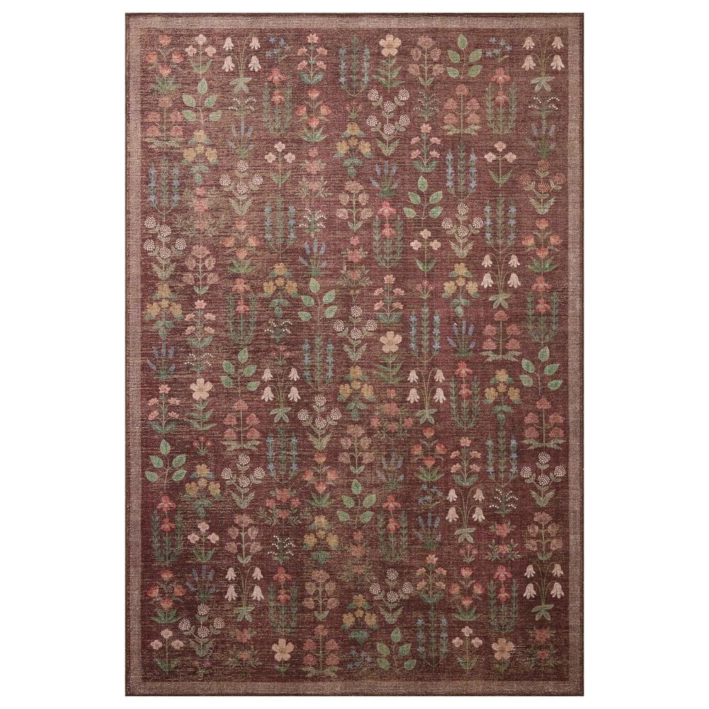 Rifle Paper Co. x Loloi Edinburgh Merlot and Multicolor 2"6" x 7"6" Runner, , large