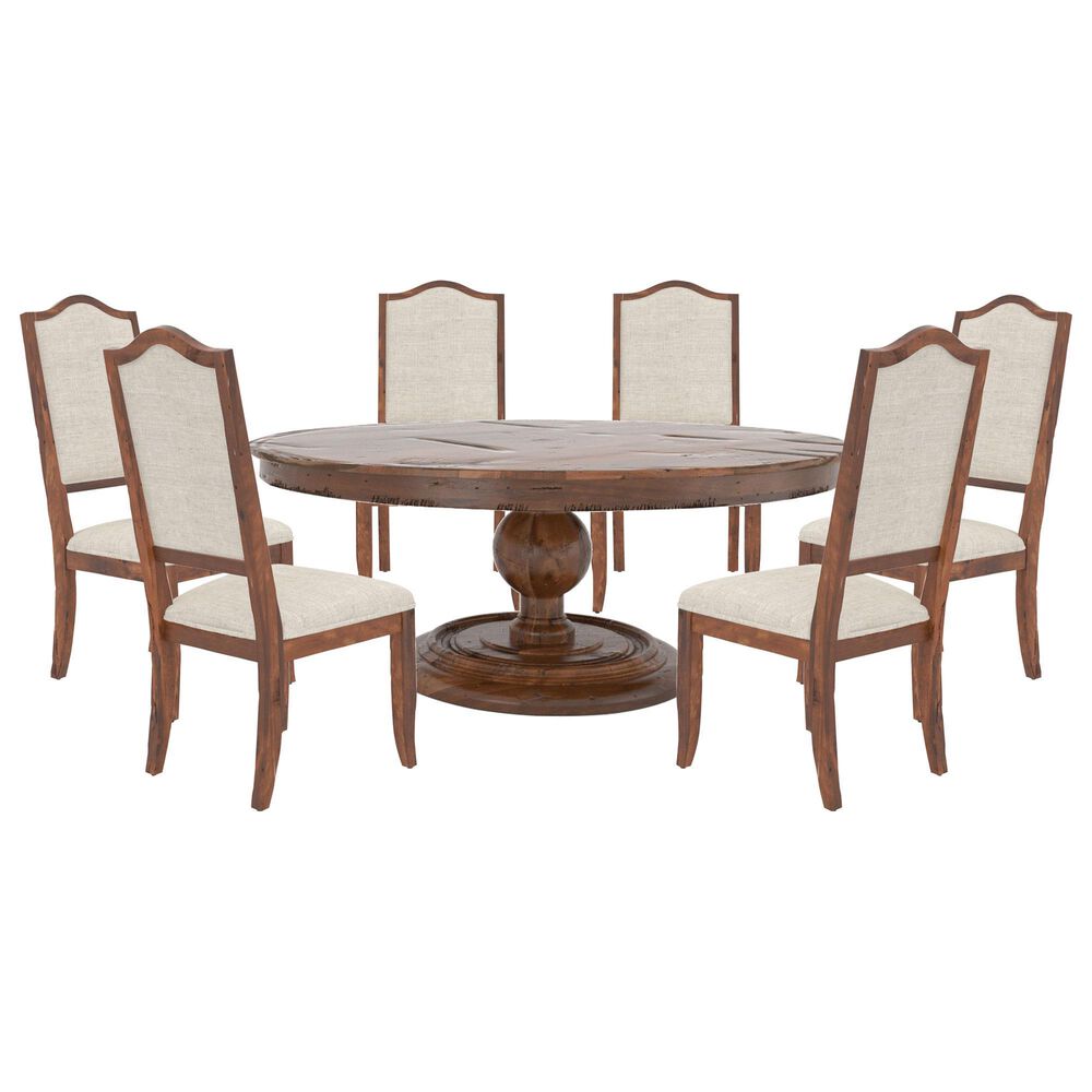 Canadel Champlain 7-Piece Round Dining Set in Spice Washed, , large