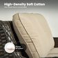 HOMLUX 3-Piece Patio Conversation Set with Curved-Arm Swivel Rocking Chairs and Brown Wicker in Beige, , large