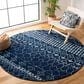 Safavieh Tulum 5" Round Navy and Ivory Area Rug, , large
