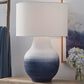 Ashley Dashland Metal Table Lamp in White and Navy, , large