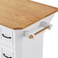 HOMLUX 56" Kitchen Island with Drop Leaf in White, , large