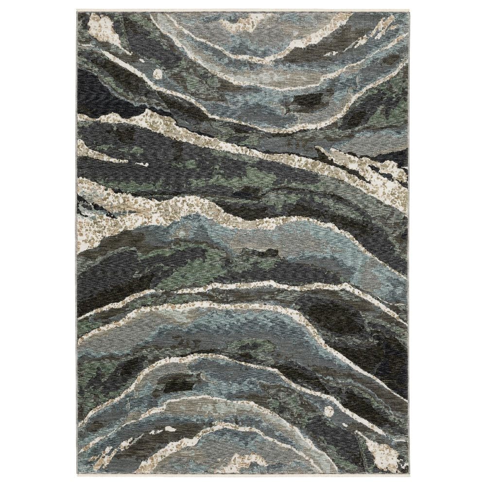 Oriental Weavers Echo Blue and Green 6"7" x 9"6" Area Rug, , large