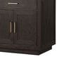 Lexora Home Abbey 84" Double Bathroom Vanity in Brown Oak with 2 cm White Quartz Top and Rectangular Sinks, , large