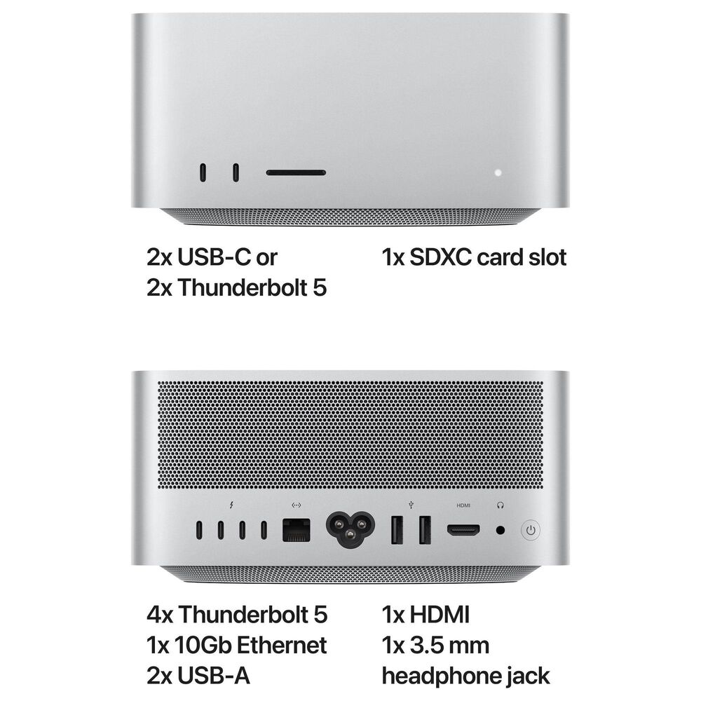 Apple Mac Studio Mini Desktop - Apple M3 Ultra chip 28-Core CPU - 96GB RAM - 60-Core GPU - 1TB SSD with 3-Year AppleCare+, , large
