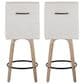 LumiSource Hank Swivel Counter Stool with Light Grey Fabric Upholstery in Whitewashed and Black (Set of 2), , large