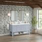 James Martin Vanities Breckenridge 60" Double Bathroom Vanity in Serenity Blue with Single Hole 3 cm White Zeus Quartz Top and Rectangular Sinks, , large