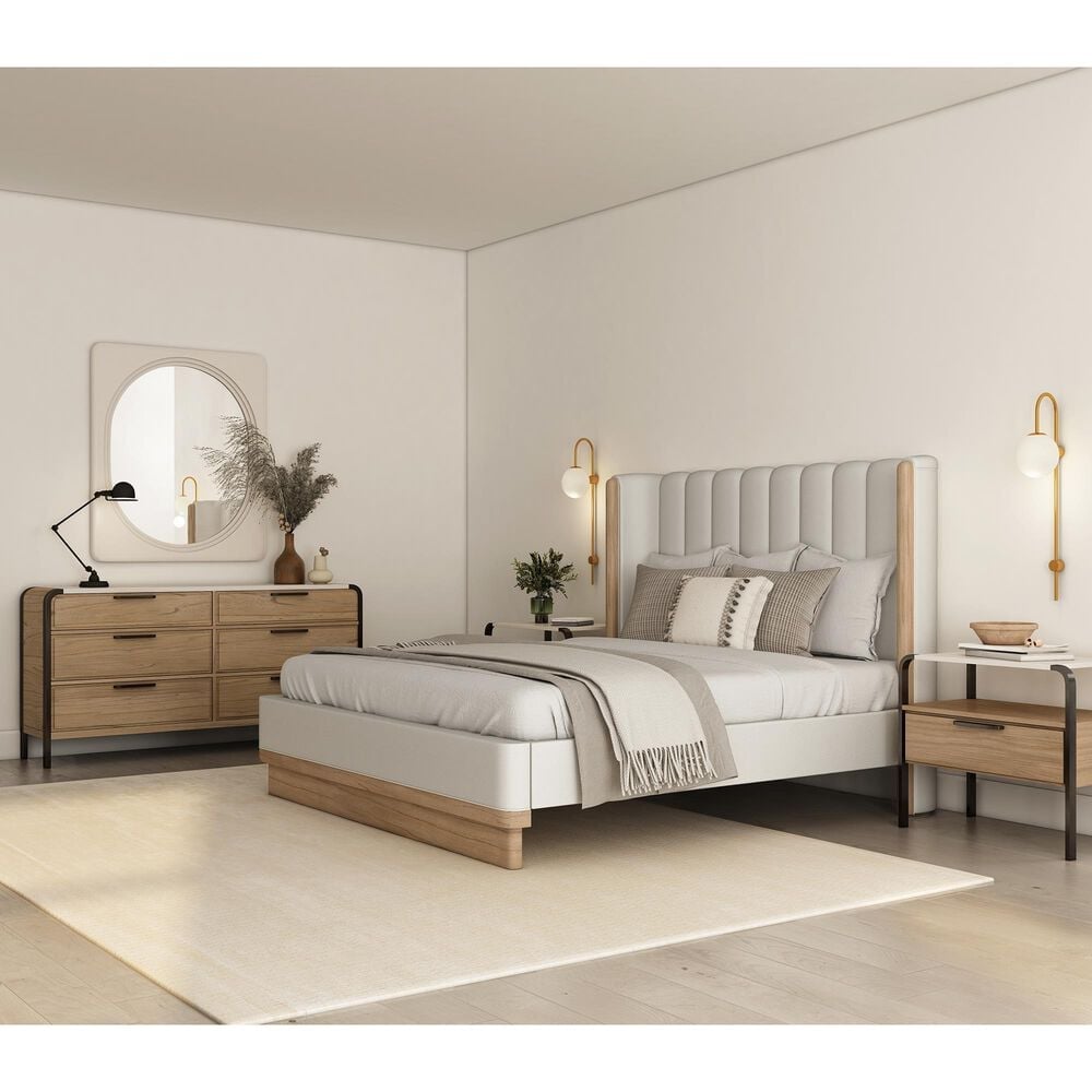 Vantage Portico 3-Piece King Upholstered Shelter Bedroom Set, , large