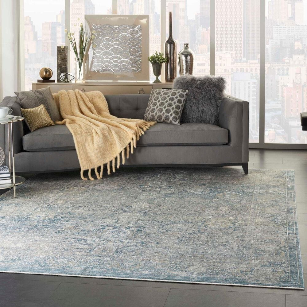 Nourison Starry Nights STN01 9&#39; x 12&#39; Cream and Blue Area Rug, , large