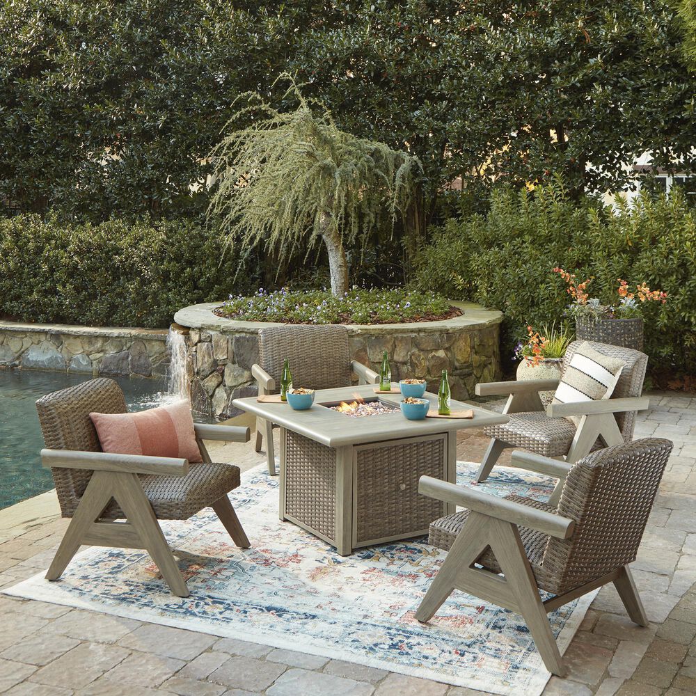 Ashley Carisbo Square Fire Pit Table in Beige, , large
