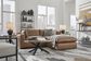 Ashley Emilia 3-Piece Stationary Reversible Sectional with Ottoman in Caramel, , large