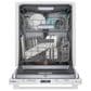 Bosch 800 Series 24"" Built-In Bar Handle Dishwasher with 8 Wash Cycles in White, , large
