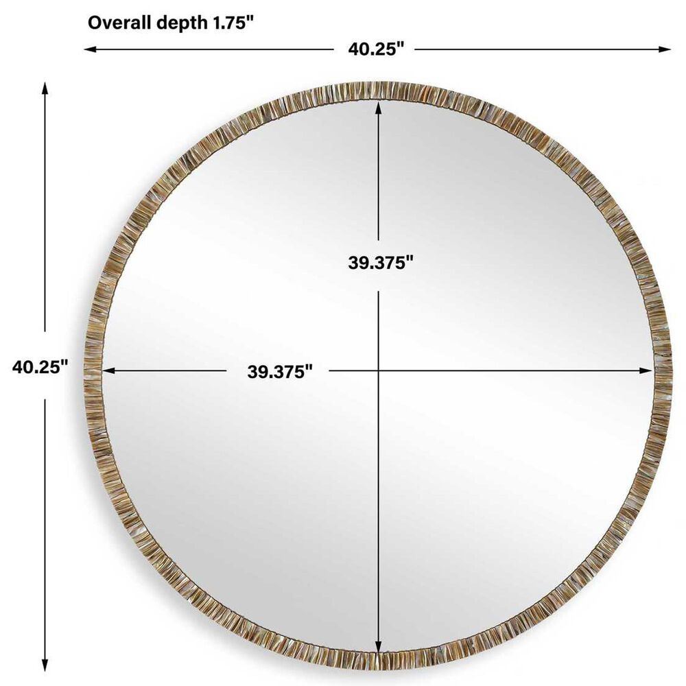 Uttermost Odeon Round Wall Mirror in Bronze, , large