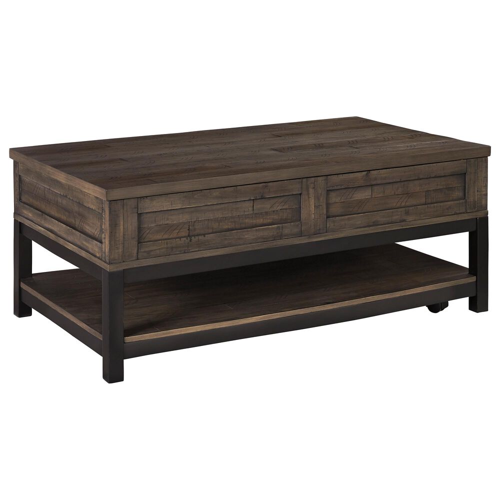 Ashley Johurst Lift Top Cocktail Table in Grayish Brown and Black, , large