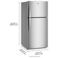 Whirlpool 19 Cu. Ft. Top Freezer Refrigerator with Garage Ready in Fingerprint-Resistant Stainless Steel, , large