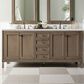 James Martin Vanities Chicago 72" Double Bathroom Vanity in Whitewashed Walnut with 3 cm Eternal Jasmine Pearl Quartz Top and Rectangular Sinks, , large