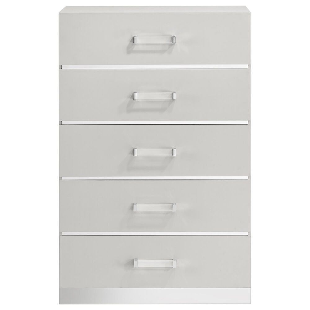 New Heritage Europa 5-Drawer Chest in White, , large