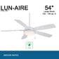 Minka-Aire Lun Aire 54" Ceiling Fan with LED Light in White, , large