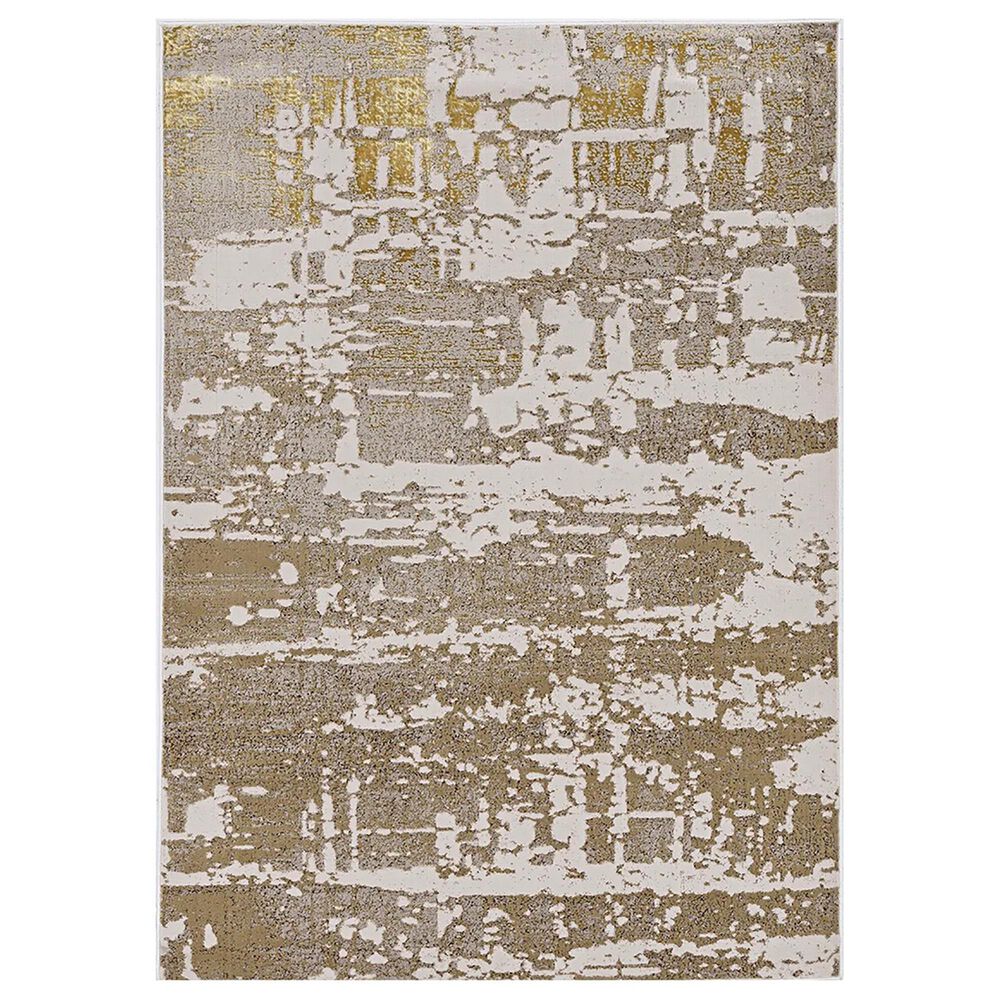 Kas Oriental Rugs Luna Escape 3"3" x 4"11" Ivory and Gold Area Rug, , large