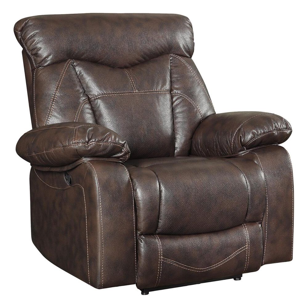 Pacific Landing Zimmerman Manual Recliner in Dark Brown, , large