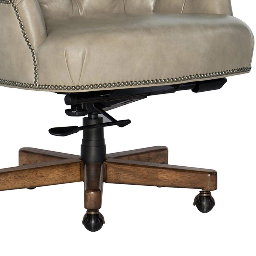 Hooker Furniture Issey Executive Swivel Tilt Chair in Bisque and Mahogany Finish, , large