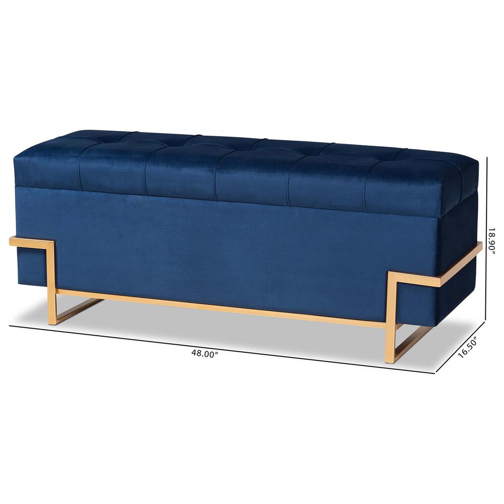 Baxton Studio Parker Storage Ottoman in Navy Blue, , large