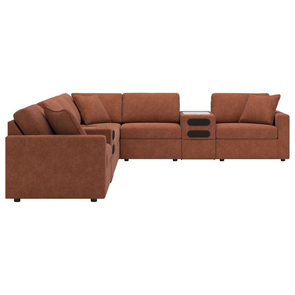 Ashley Modmax 8-Piece Reversible L-Shaped Sectional with Audio Consoles in Spice, , large
