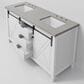 Lexora Home Marsyas 60" Double Bathroom Vanity in White with Grey Quartz Top and Rectangular Sinks, , large