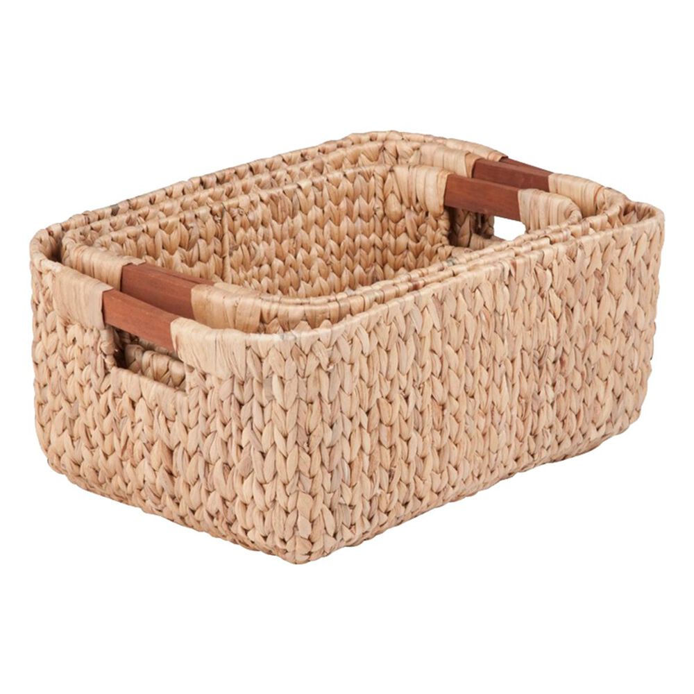 Honey Can Do 3-Piece Rectangular Banana Leaf Baskets - 3-Piece Set, , large