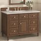 James Martin Vanities Lorelai 48" Single Vanity in Mid-Century Walnut with 3 cm Eternal Jasmine Pearl Quartz Top, , large