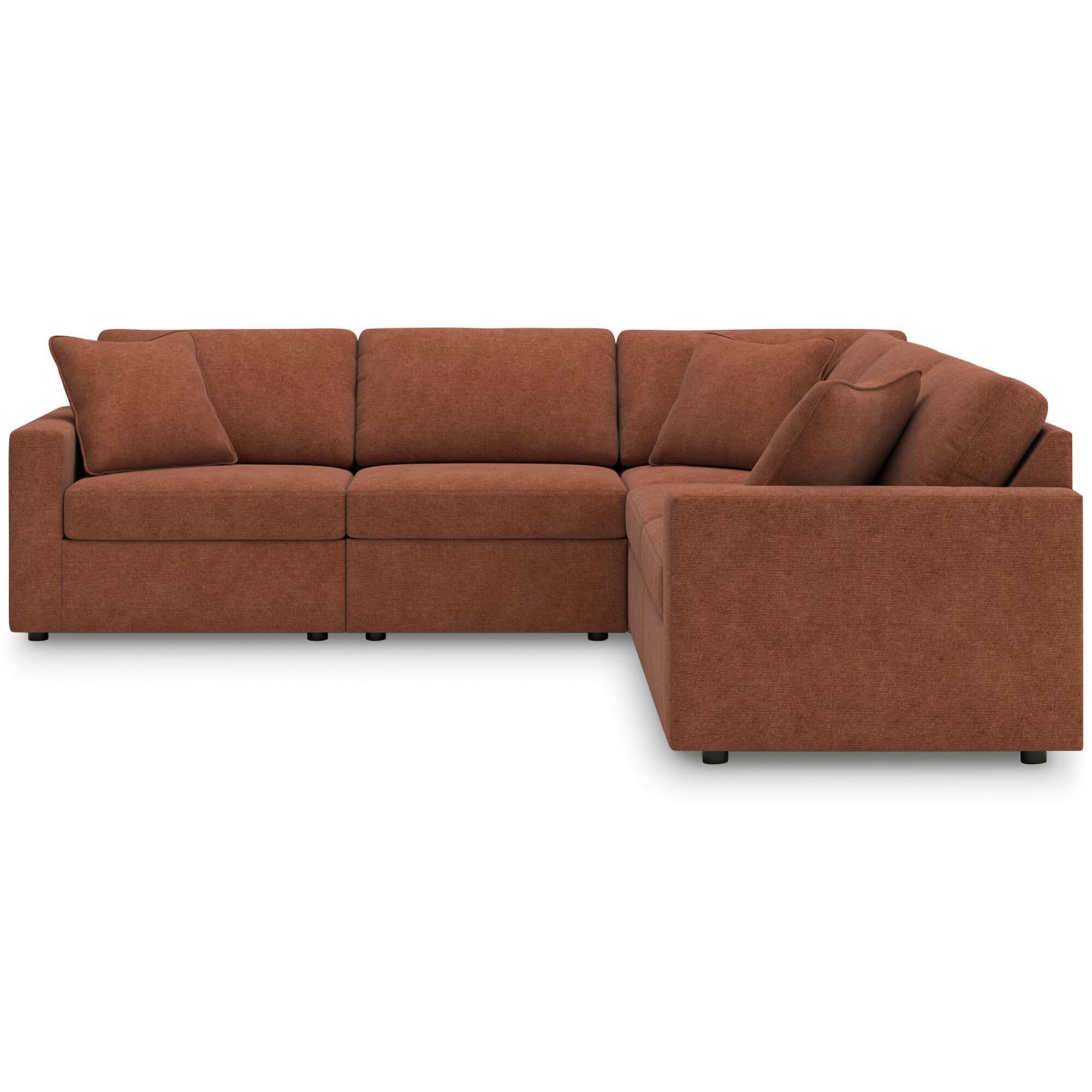 Ashley Modmax 5-Piece Sectional in Spice with Next-Gen Nuvella