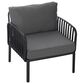 Hearth and Haven Patio Club Chair with Dark Gray Cushion in Black, , large
